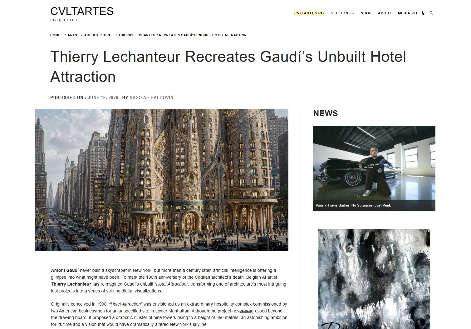 CVLTARTES — Thierry Lechanteur Recreates Gaudí's Unbuilt Hotel Attraction