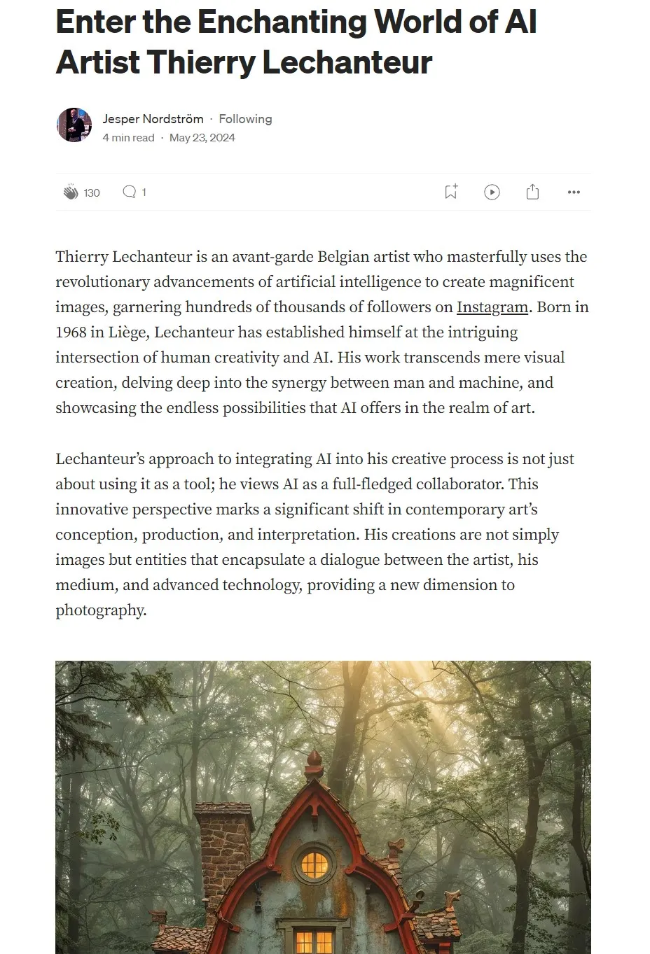 Medium — Enter the Enchanting World of AI Artist Thierry Lechanteur
