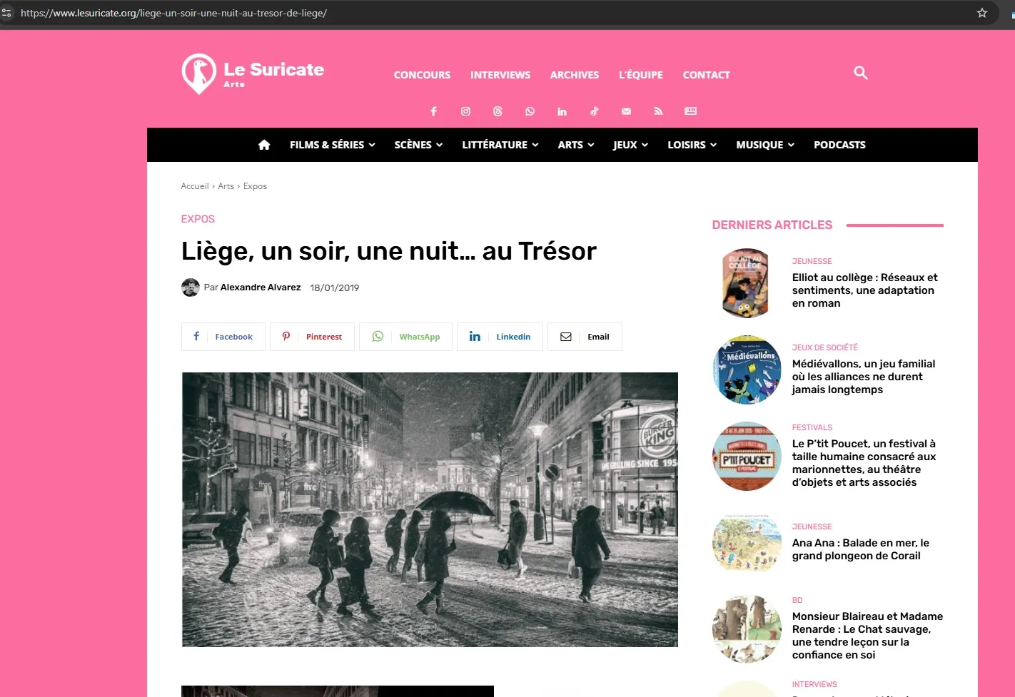 Le Suricate Magazine, Liège, un soir, une nuit… au Trésor de Liège