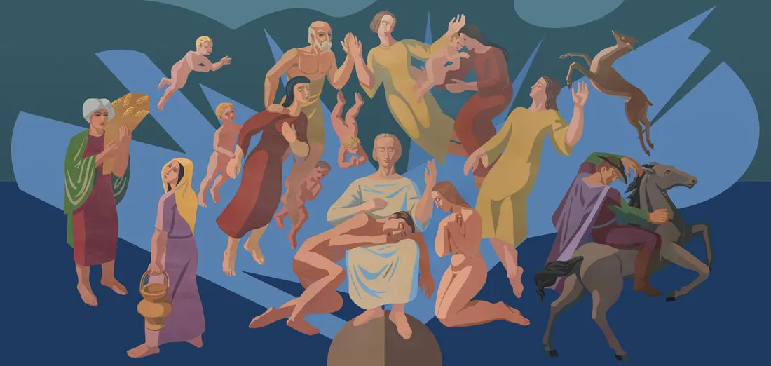 Homage to César Franck, mural painting by Edgar Scauflaire (1952), Liège Philharmonic Hall