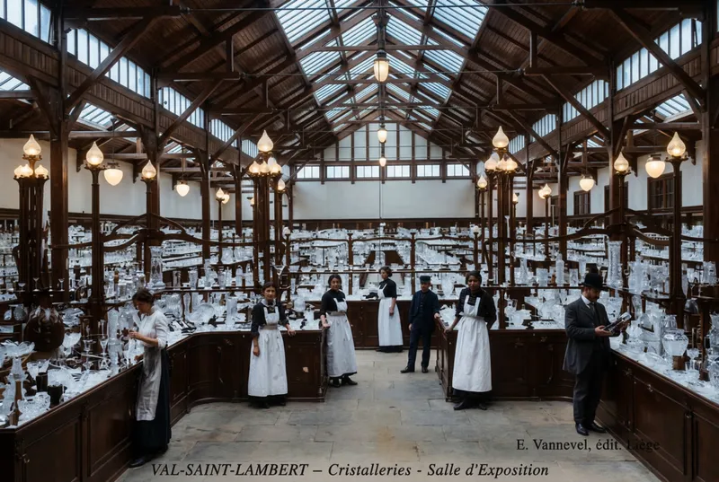 Showroom of the Val Saint-Lambert crystal works, visual reconstruction